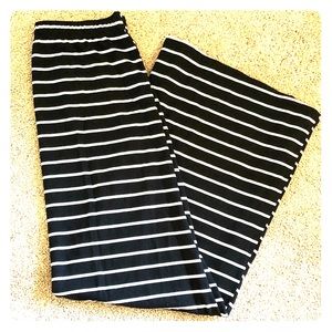 Black & White Striped Maxi Skirt
